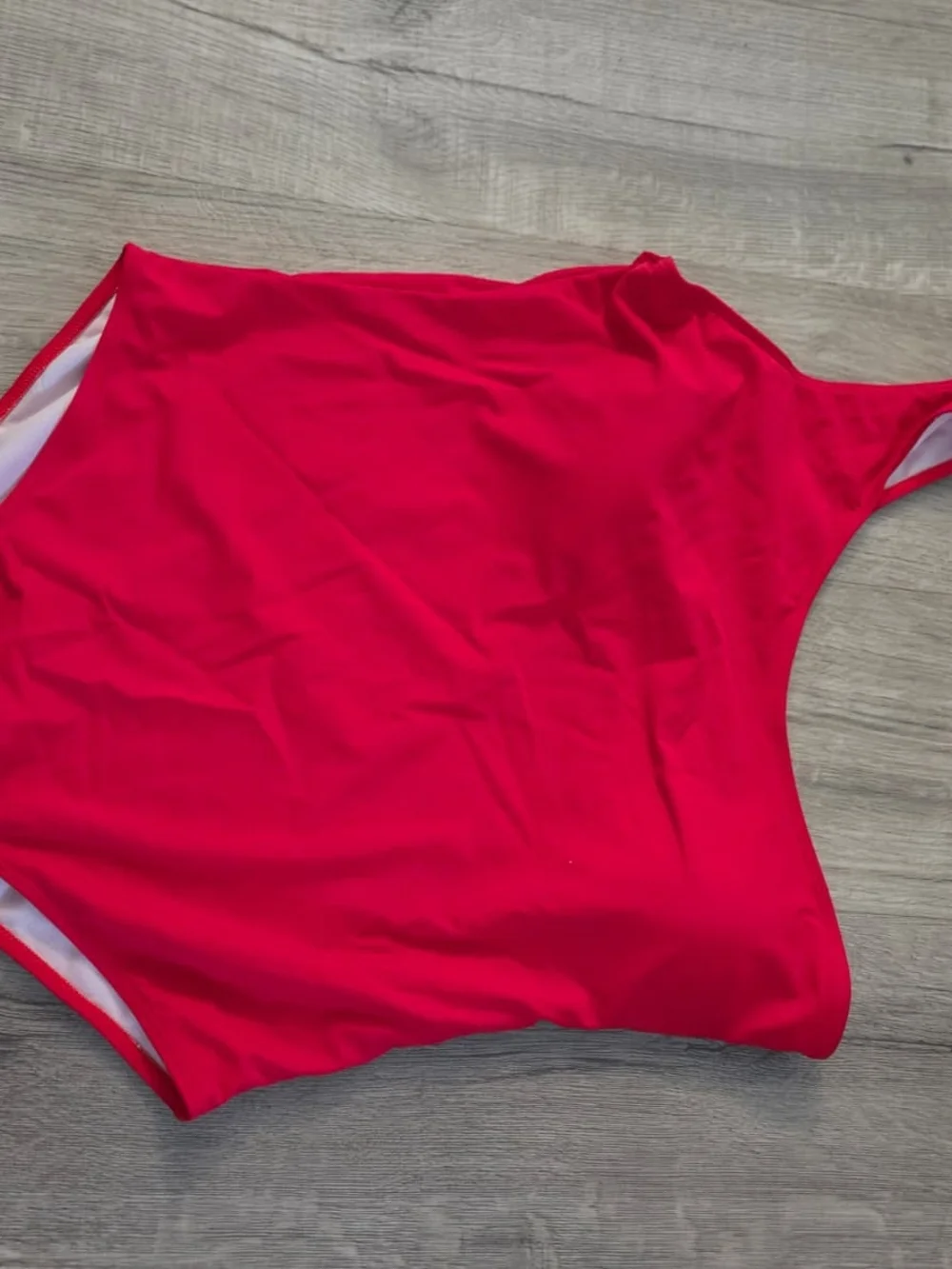 One-Shoulder Red Women’s One-Piece Swimsuit